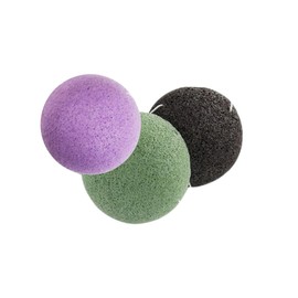 VICASKY 3Pcs Cleansing Sponges Gentle Exfoliating Facial for Sensitive Skin Black Green Purple for Daily Washing and Pore Care