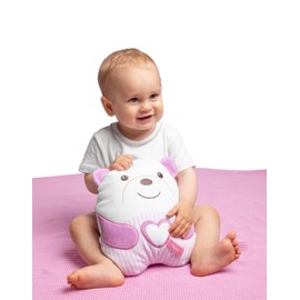 Chicco Cuddly Meditation Bear Cuddly Toy, Soft Electronic Plush Teddy Bear for Children, Soft Filling, 20 Minutes of Relaxing and Meditative Music, Soft Light, 0 Months +, Pink