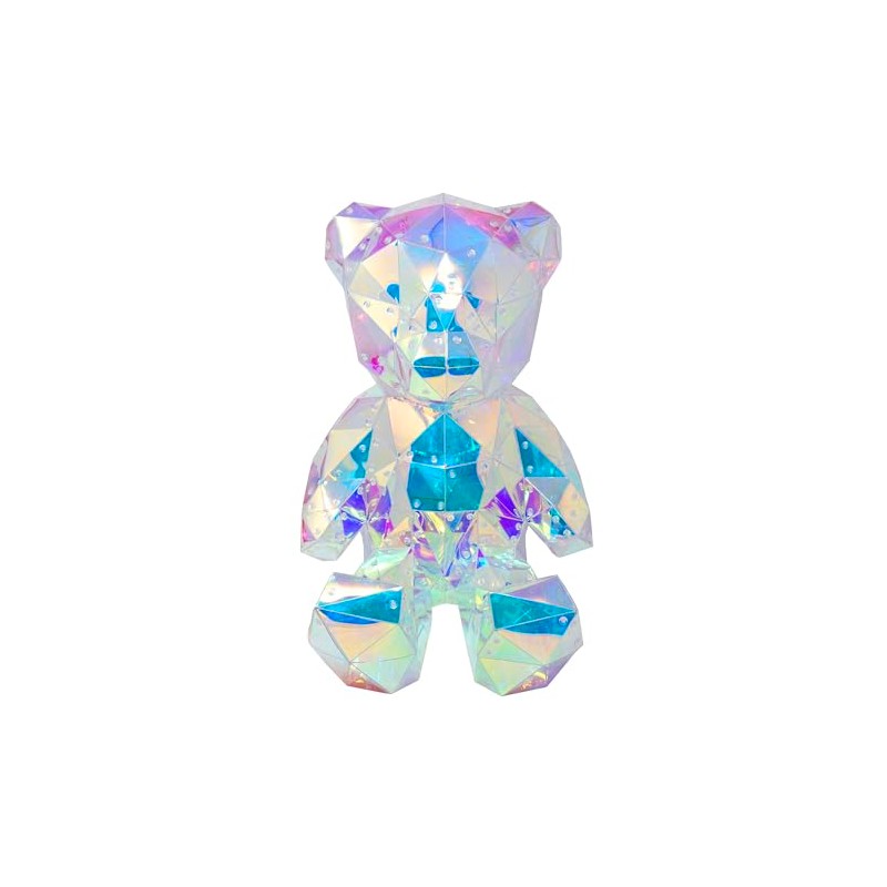 Kurt Adler Pre-Lit Cool White LED Magical Holographic Iridescent Teddy