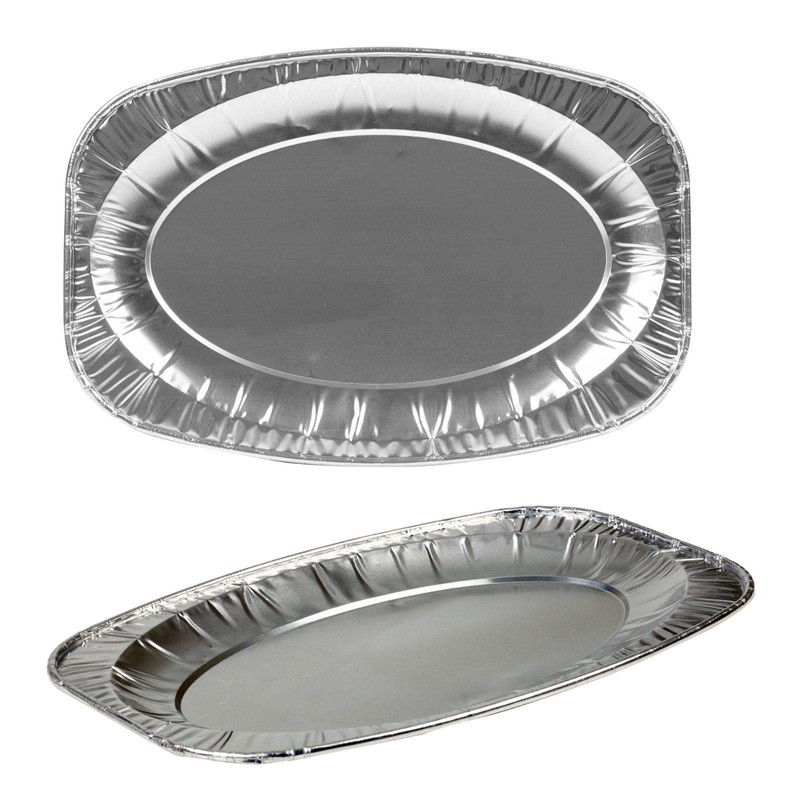 Kingfisher Foil Disposable Platters, Silver, 14-Inch, Pack of 20