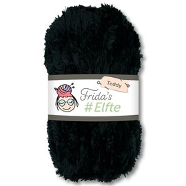 Frida's Wollhaus Frida's 100 g #Eleventh Teddy Amigurumi Knitting Crochet Wool Yarn 24 Colours (988 | Black)