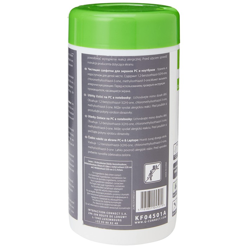 Screen Cleaning Wet Wipes Q-CONNECT Dispenser Tub 100pcs / Computer