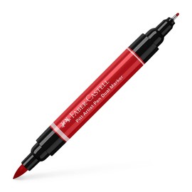 Faber-Castell Art & Graphic Pitt Artist Pen Dual Marker India Ink, Deep Scarlet Red, Single Pitt Pen, For Art, Craft, Drawing, Sketching, Home, School, University, Colouring