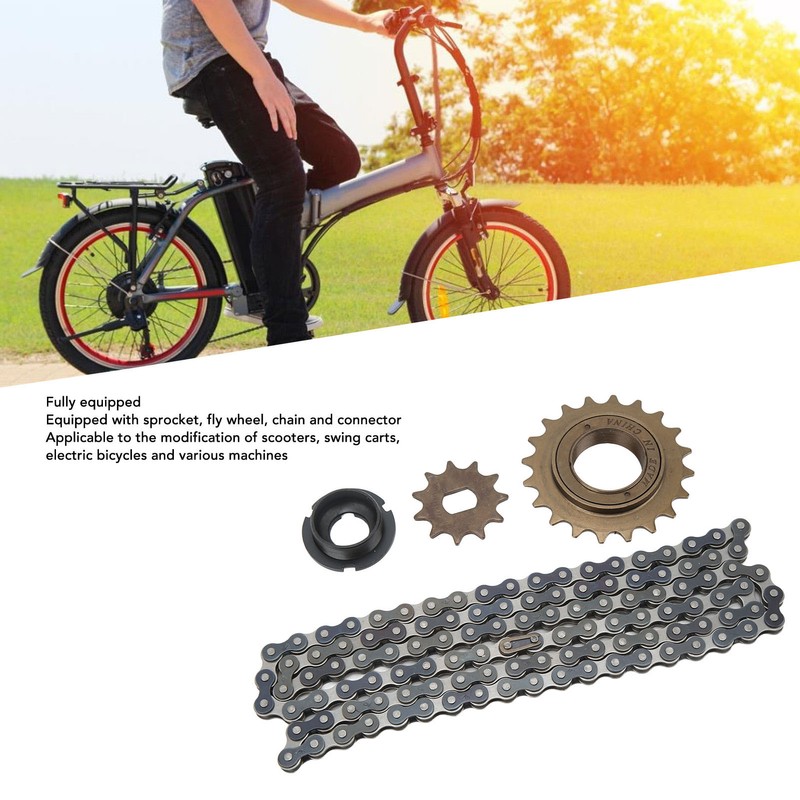Electric Bike Sprocket Set Gold 11 Teeth Sprocket 114 Links