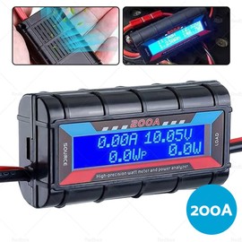200 Amp Digital Watt Meter Power Analyser Solar Caravan Meters Anderson Style Plug 12V