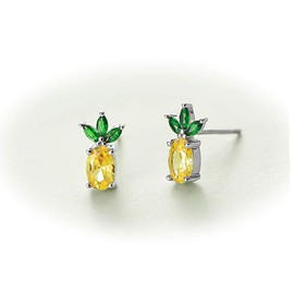 Rnivida 925 Sterling Silver Pineapple Stud Earrings, Pineapple Jewelry Gifts for Women