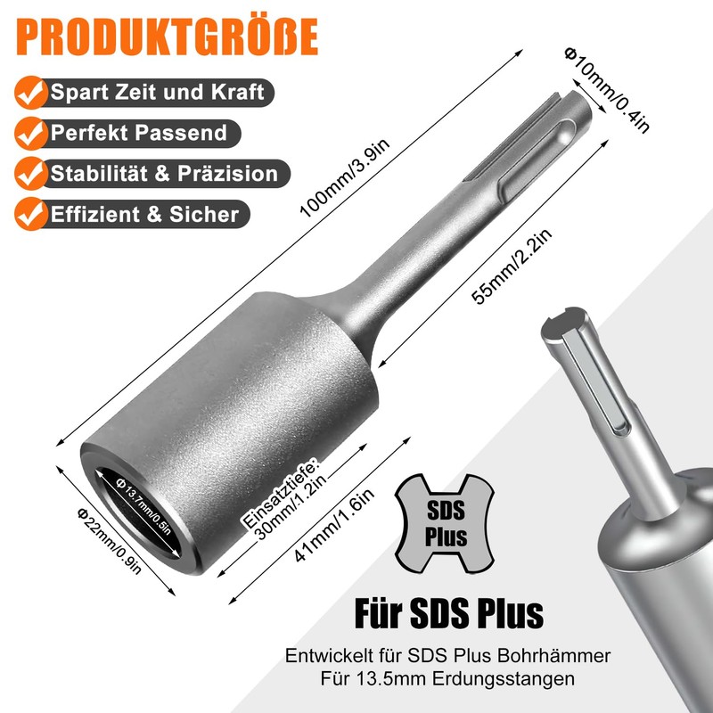 Niuny SDS Plus Ground Nail Driver, Diameter 13.5 mm, Sleeve