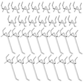 Wenxiaw Tool Wall Hooks Pegboard Hooks for Perforated Wall Perforated Wall Hooks Perforated Plate Hooks for Supermarket Shelves DIY Stores Tool Rooms, Length 10 cm 5 cm Single Hook 30 Pieces