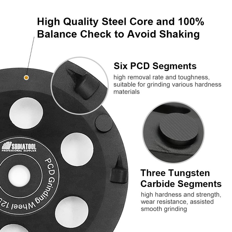 SHDIATOOL 1PK Sintered Diamond Turbo/Double Row Grinding Cup Wheel for