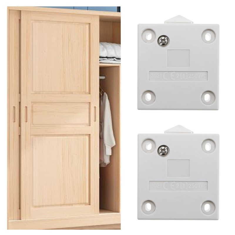 ECSiNG 2PCS Cabinet Light Switches Normally Closed Wardrobe Touch Switch