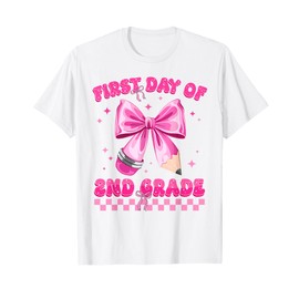 First Day of 2nd Grade Coquette Back to School Girls Kids T-Shirt