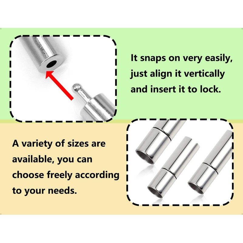 ZoeTekway Pack of 30 Cord End Caps Chain Clasp Buckle