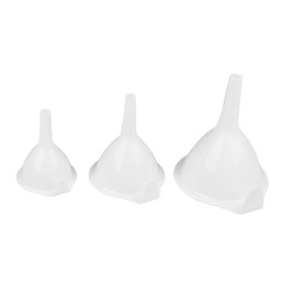 Fox Run 5299 Funnel Set, Plastic, 3-Piece, White, 4.75 x 6 x 9.5 inches