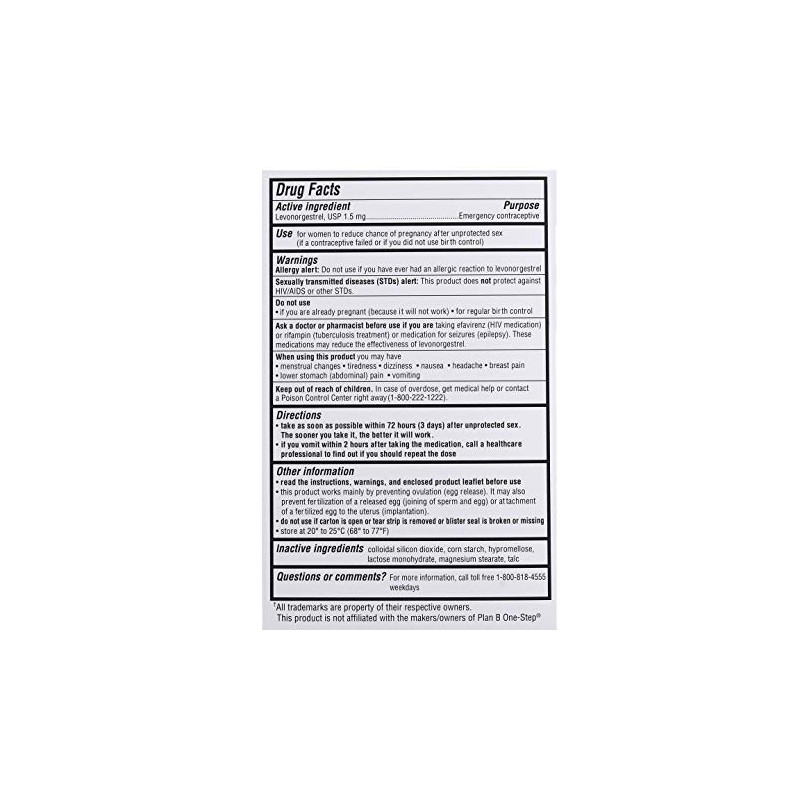 My Choice Emergency Contraceptive 1 Tablet
