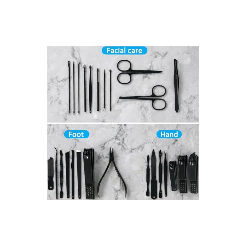 Juego de manicura profesional para cortaúñas, 26 piezas, kit de