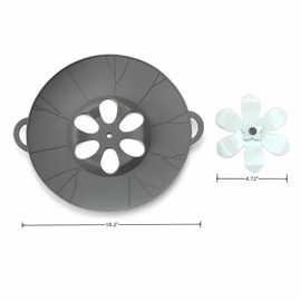 Spill Stopper Lid Cover, Boil Over Spill Stopper, Silicone Pot Lid, 10.24" Spill Stopper, Microwave Splatter Cover with Vents, Multi-Function Kitchen Tool (Grey)