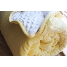 ALANSMA Reversible Weighted Blanket for All Season, Luxury Velvet, Warm and Cool, Adult 7Lb Yellow Weighted Blanket, Enjoy Sleeping Anywhere (Light Yellow, 40''x60'' 7lbs)