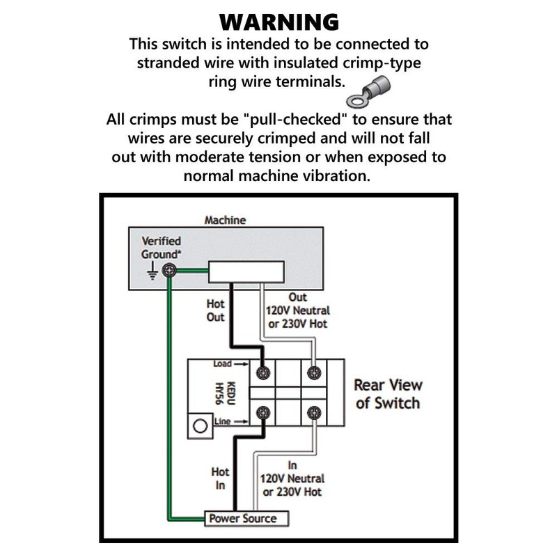Superior Electric SW56 Large Table Saw Push Button Switch for