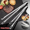 24/28CM Stainless Steel Kitchen Straight Grill Tweezers BBQ Food Tongs