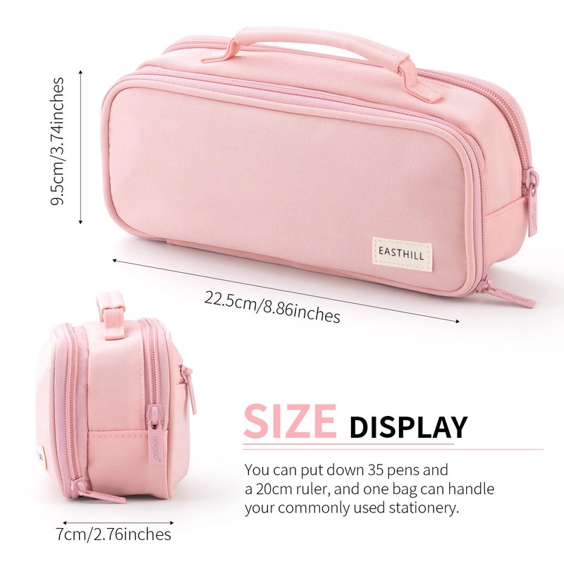 EASTHILL Large Capacity Pencil Case Pen Pouch Organizer Canvas Pencil