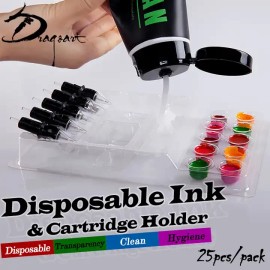 Unbranded 25pcs Tattoo Ink Cup Quick Tray Disposable Workstation Plastic Needles Holder