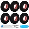 Pack of 6 Car Fabric Tape, Insulating Tape, Black Fabric