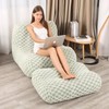 LOVMOC Bean Bag Chair with Footstool, Comfy Reading Sofa Chair
