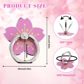 8 Pcs Cell Phone Ring Stand, Flower Shaped Phone Ring Grip, 360 Rotate and 180°Angle Adjustable Metal Finger Ring Socket Grip Kickstand for Smartphones