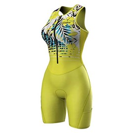 Sparx Sports Women Triathlon Suit Tri Short Racing Cycling Swim Run (S, Green Floral)