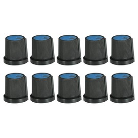 sourcing map Speaker Effect Pedal Amplifier Potentiometer Knob 6 mm Shaft Hole Blue Pack of 10