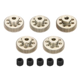 Rebower 5Pcs 64DP Pinion Gear Set 41T 42T 43T 44T 45T for 3.175 mm Shaft Aluminium Alloy Pinion Gear with Screws for RC Motor