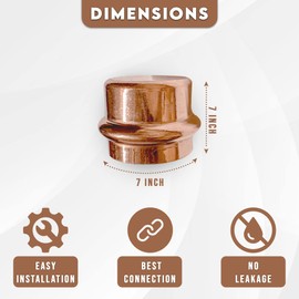 ProPress Fitting Copper Cap – 1/2 ” Zero Lead Stop End Plumbing Tool Pack of 10 – Durable & Easy to Install for Professional Plumbing