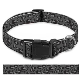 BAYCUFKQ Dog Collar, Cute Pet Collar Adjustable for Large Dogs, Soft Dog Collars with Quick Release Buckle for Walking Running Black Leopard Spots