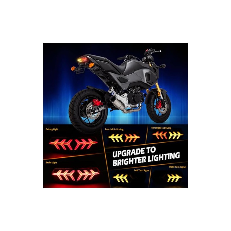 DREAMIZER Integrated Motorcycle Rear Light with Indicator LED Brake Light,