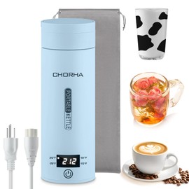 Electric Kettle Small Travel Kettle Tea Coffee Portable Kettle, 400ML with 4 Variable Presets, Electric Kettle Small 304 Stainless Steel with Auto Shut-Off & Boil Dry Protection (Blue)