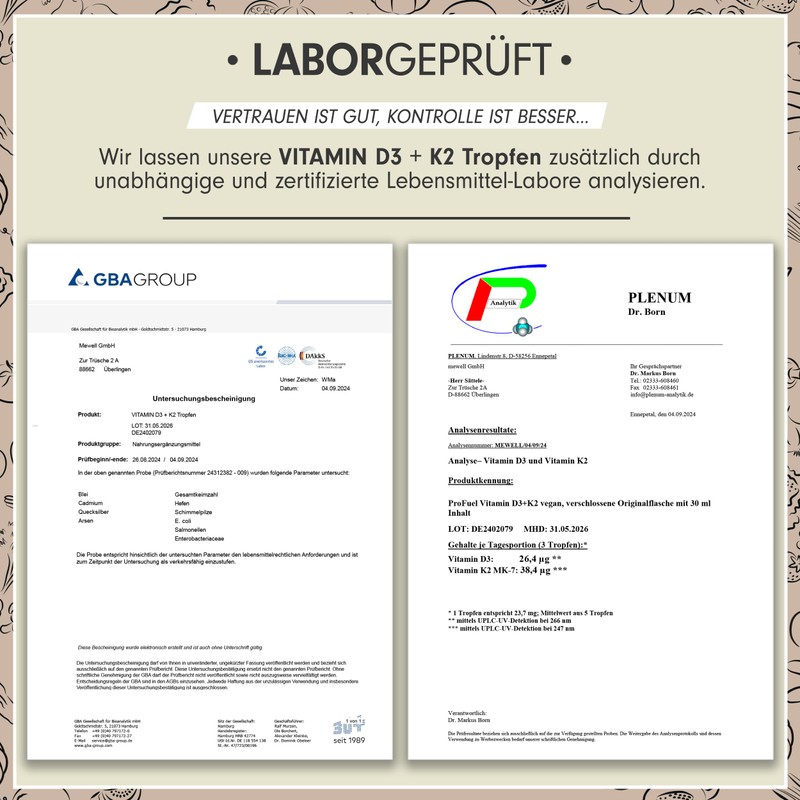 Vitamin D3 + K2 3400 Tropfen vegan - 1000 IE