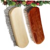 PACKOVE Shoes Brush Horsehair 2 Pack Polishing Brush Wooden Handle