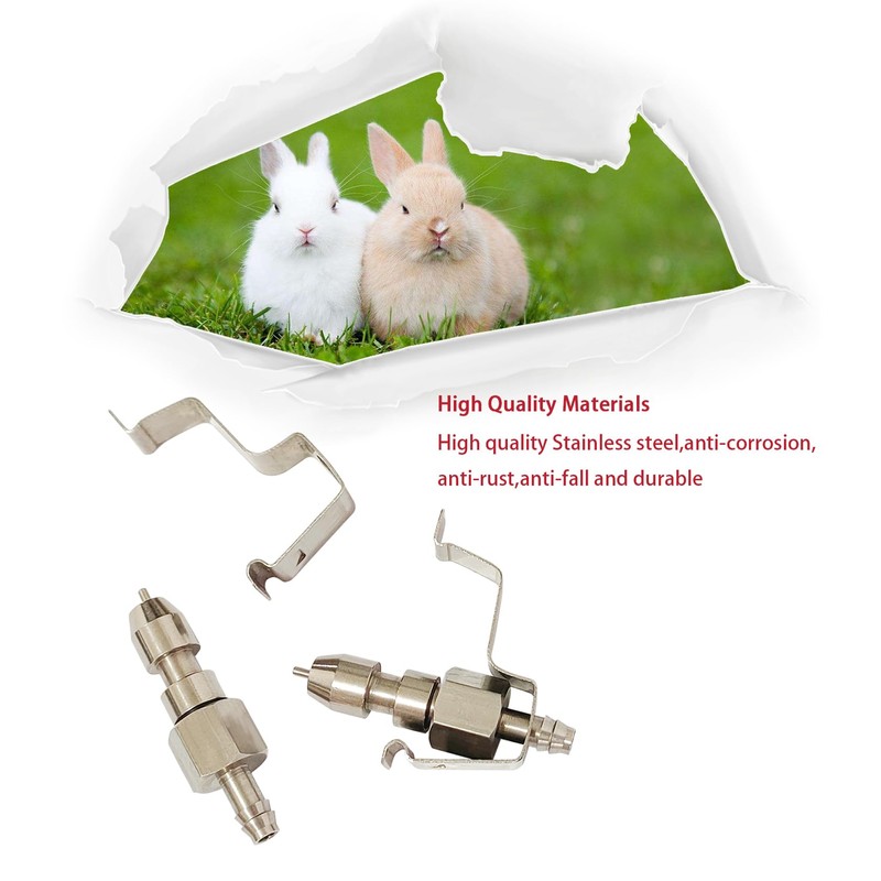 VandanCoop 10pcs 304 Stainless Steel Rabbit Water Nipple Drinker with
