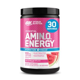 Optimum Nutrition Amino Energy Plus Electrolytes - Bebida energtica con aminocidos y electrolitos para hidratacin, sin azcar, con BCAA, sabor sanda,  