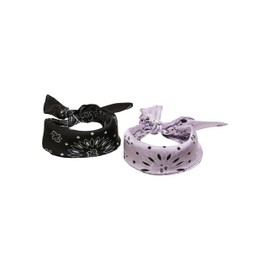 Urban Classics Satin Bandana, Pack of 2, Black/Purple, One Size