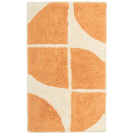 Olivia Rocco Stockholm Bath Mat Non Slip Backing Super Soft Water Absorbent 100% Cotton Blend Mats Quick-drying Bathroom Toilet Floor Rug 50 x 8 cm, Orange