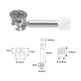 VictorsHome Furniture Cam Fitting with Dowel Screws and Pre-Inserted Nut for Cabinet Connecting 10 Sets