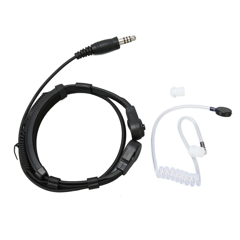 Throat Mic Earpiece 7.1mm Plug with Finger PTT Portable for