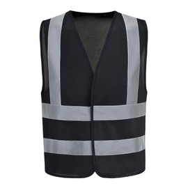 Black High Visibility Vest Small Reflective Vest High Visibility hi viz vis Executive Waistcoat