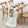 2 Pieces 27x120 Inch White Chiffon Table Runner Soft Chiffon