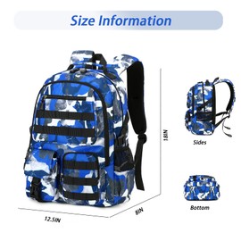Lmwzh Boys for school backpack teenager school bag boys for school bag reflective backpack waterproof school bag, blue