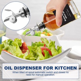 OKYUK Olive Oil Dispenser Bottle & Oil Sprayer for Cooking, Oil and Vinegar Dispenser Set, with Bamboo Tray, 20 Labels, Coffee Syrup Dispenser Oil Bottles for Kitchen