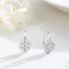 Lotus Earrings 925 Sterling Silver Lotus Flower Leverback Earrings Yoga