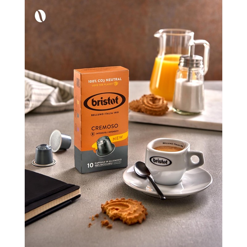 Bristot Cremoso Aluminium Capsules Compatible with Nespresso Original Line Machines