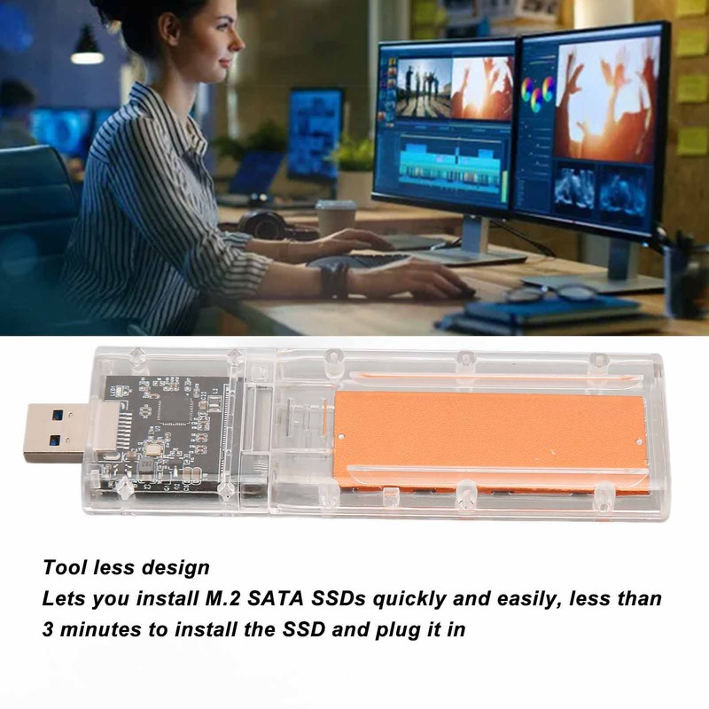 M.2 SATA to USB3.0 SSD External Enclosure Heat Dissipation Case